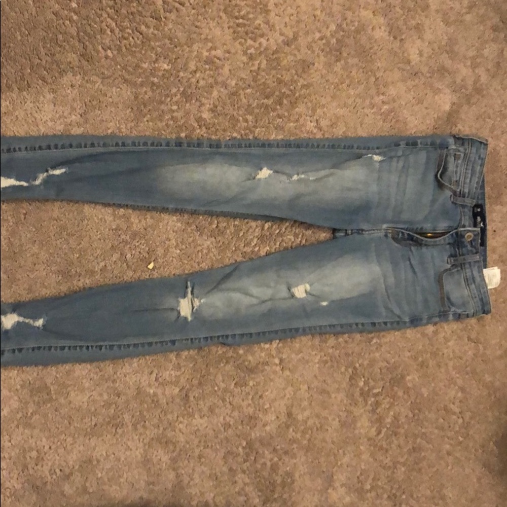 light wash jeans, high rise crop super skinny